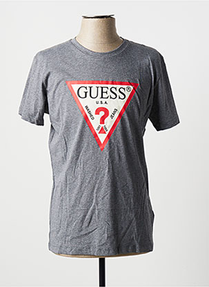 T-shirt gris GUESS pour homme