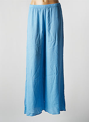 Pantalon large bleu CHRISTELLE NIMA pour femme