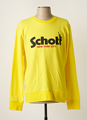 Sweat-shirt jaune SCHOTT pour homme
