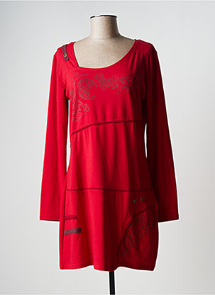Robe mi-longue rouge COLINE pour femme