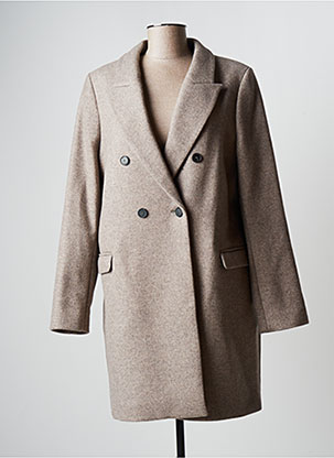 Manteau long gris IKKS pour femme