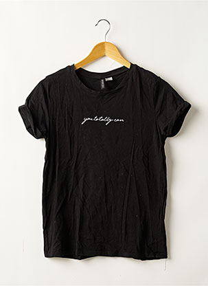 T-shirt noir DIVIDED H&M pour femme