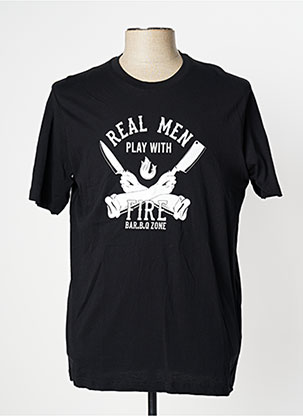 T-shirt noir HERO BY JOHN MEDOOX pour homme