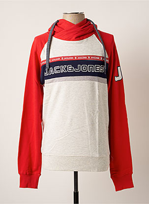 Sweat-shirt à capuche rouge JACK & JONES pour homme