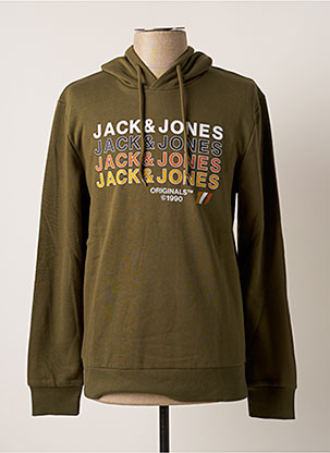 Sweat-shirt à capuche vert JACK & JONES pour homme